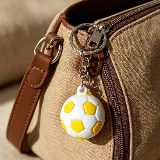 Compact Lightweight Keychain Pendant, Football Shape Key Holder, Smooth Surface Portable Fan Gift Accessory