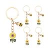 PYNASA 5-Piece Set of Gold Sunflower Bee Keychains for Women, Cute Daisy Sunflower and Pearl Bee Bag Charm Keychain Accessories Gift for Car,