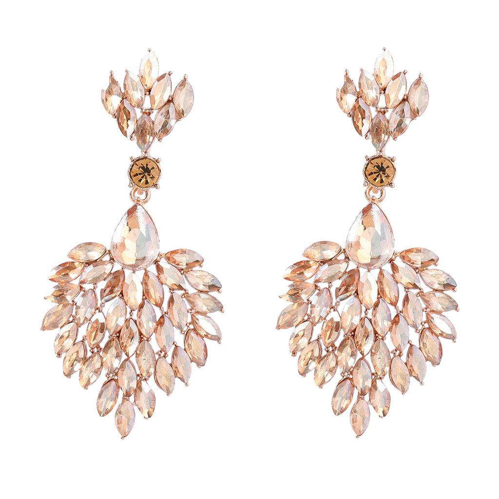Baroque Style Earrings For Women Vintage Exaggerated Exquisite Rhinestone Stud Earrings Girls Glitter Jewelry Ear Accessories