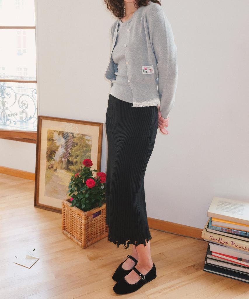 Hakesh Damaged Skirt_Black