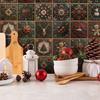 24pz Elementi Natalizi Classici Vintage Adesivi Piastrelle Ceramiche Bagno Cucina Soggiorno Autoadesivi Decorativi