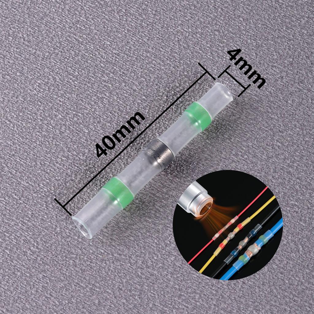50 Stück Wasserdichte Löt-Dichtungs-Hülsen Spleißklemmen Schrumpfschlauch Elektrischer Drahtverbinder Stoßverbinder Set Sortiment Neu
