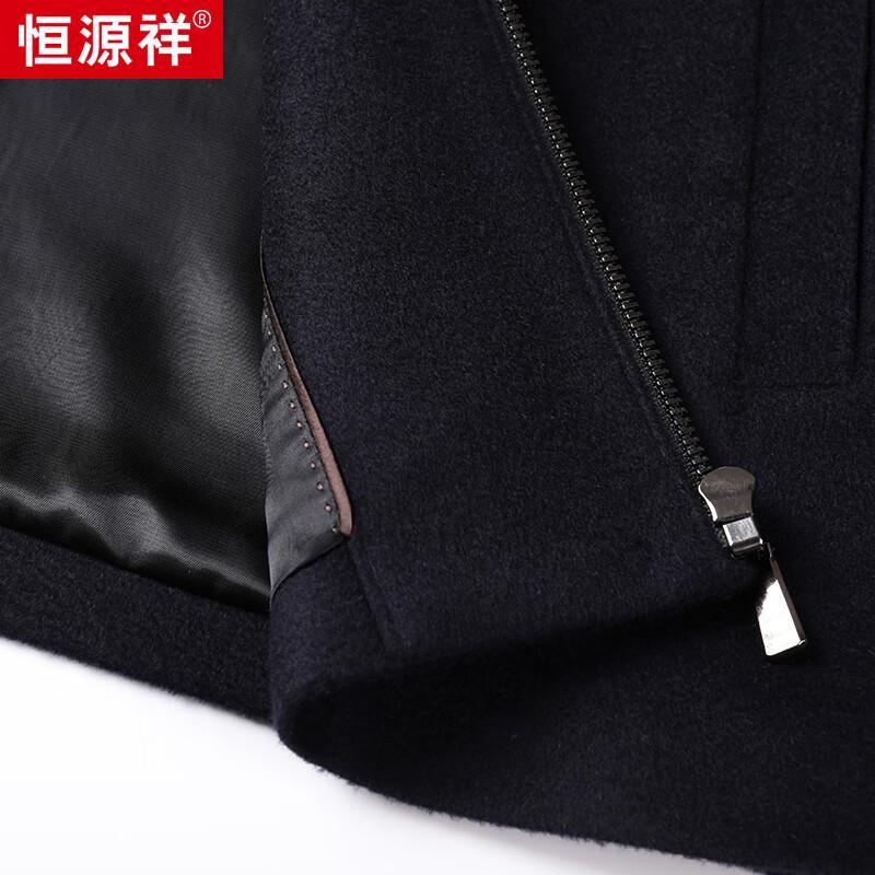 Hengyuanxiang Men's Double-faced Wool Cashmere Blend Lapel Coat