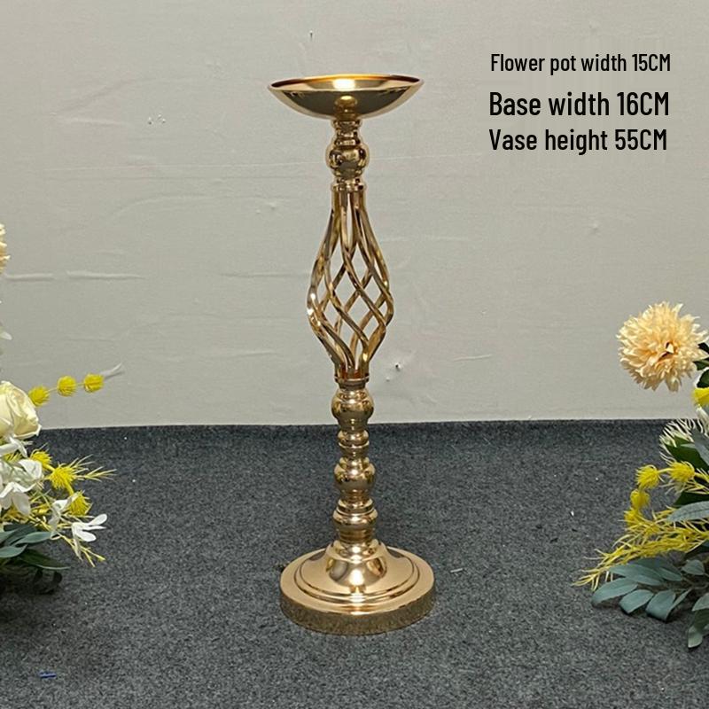 Golden European Iron Art Flower Stand for Wedding Decor and Sign-in Table