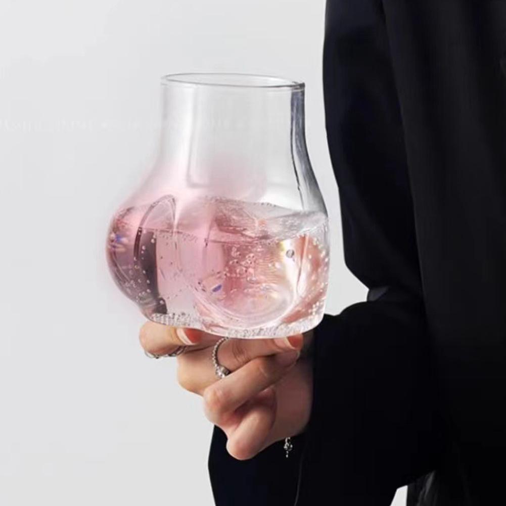 Clear Drinking Cup 3D Butt Shape Glass Whiskey Juices Cup For Cold Juices