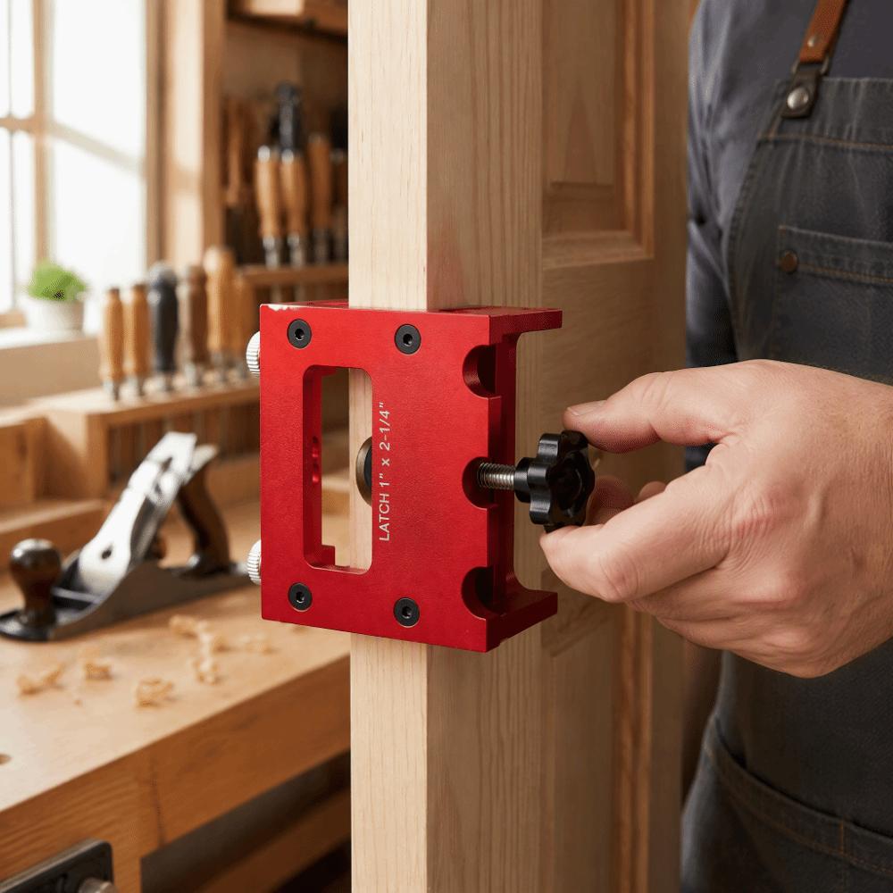Clamp On Design Door Latch Mortise Tool Aluminum Alloy Mortise Template Kit  For Wood Doors