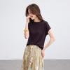 Srcr Women's Silk Blend Knitted Short-Sleeve T-shirt