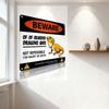 Beware of Bearded Dragons Funny Prank Metal Tin Sign - Warning of Injury, Cartoon Dragon, Home Bar Man Cave Decor