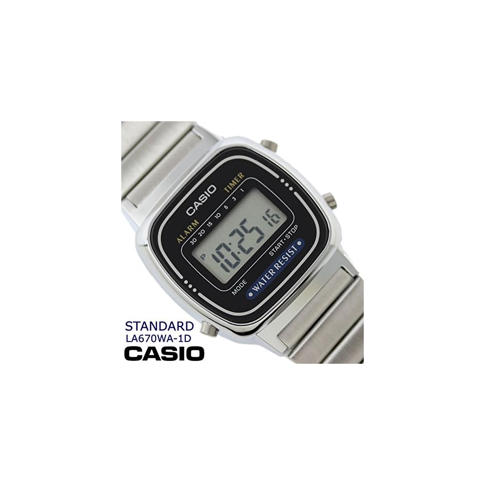 [Casio] CASIO Women's Standard Digital Watch LA670WA-1D Silver Black [Parallel Import]