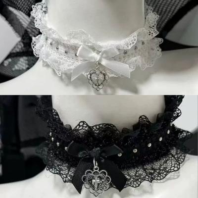 Lolita Cosplay Choker Halskette Sexy Katzenmädchen Schleifenkragen Anime Kätzchenohren Rollenspiel Kostüm Zubehör Party Schmuck Kawaii Geschenk