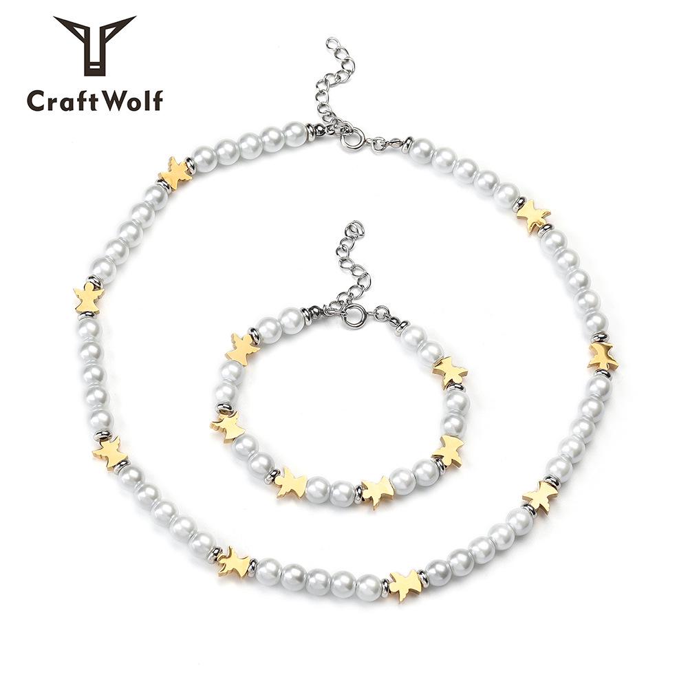

Men s Hip Hop Angel Pearl Necklace - Trendy Clavicle Chain