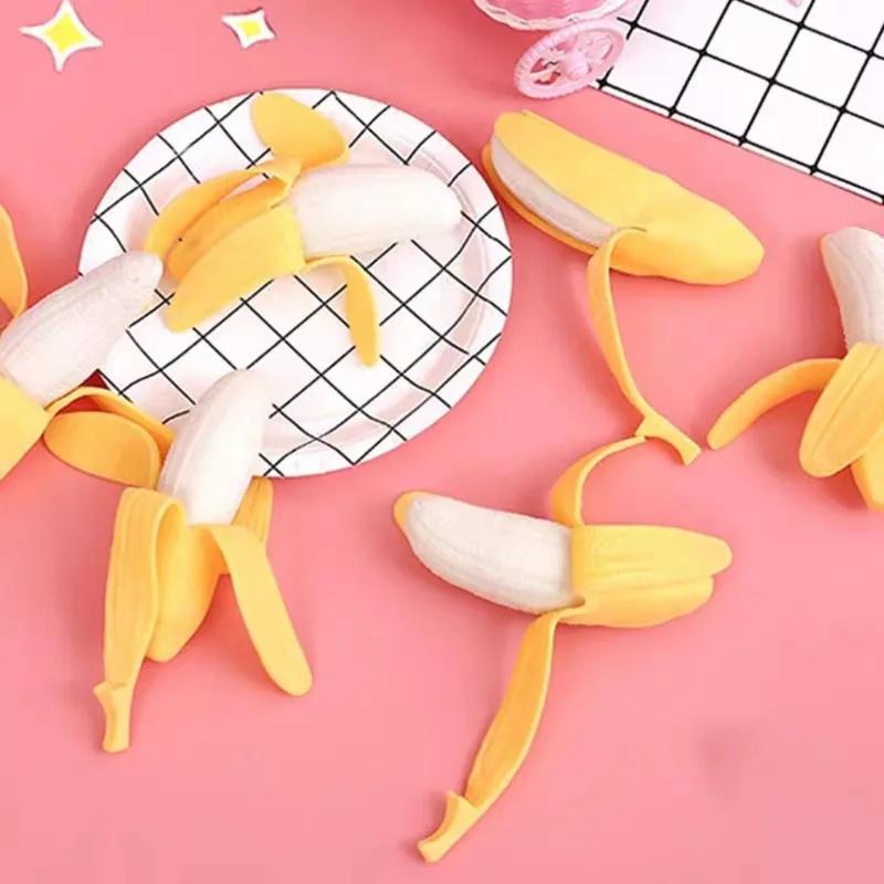 Söt frukt squishy stressbollar fidget sensorisk leksak kläm stresslindring handleksak anti-ångest banan töjbar långsamt stigande leksak