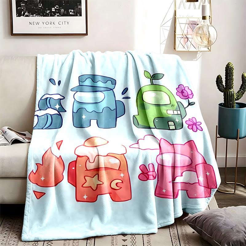 Among Us Theme Blanket Suitable For The Sofa Camping And Travel Made Of Soft Flannel Material An Ideal Gift For Occasions Such As Birthday