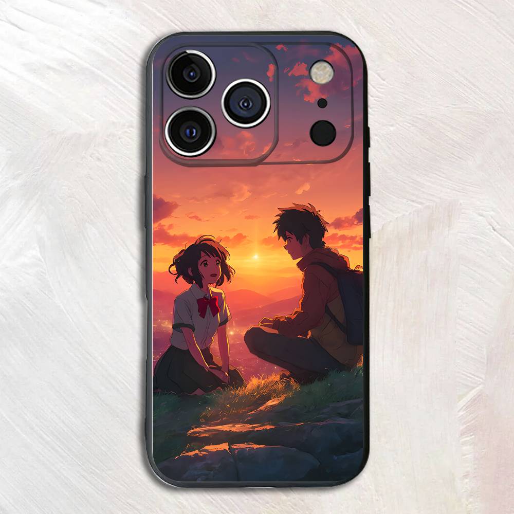 Anime Y-Your Name Silicone Soft Phone Case For iPhone17,16,15,14,13,12 Pro Max Plus X XR SE Cover