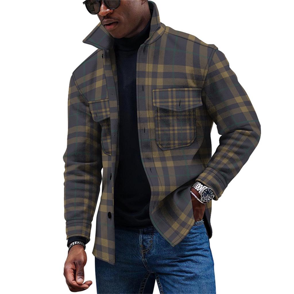 Herren-Modetrend, täglich, lässig, bedruckt, langärmelig, Button-Down-Jacke