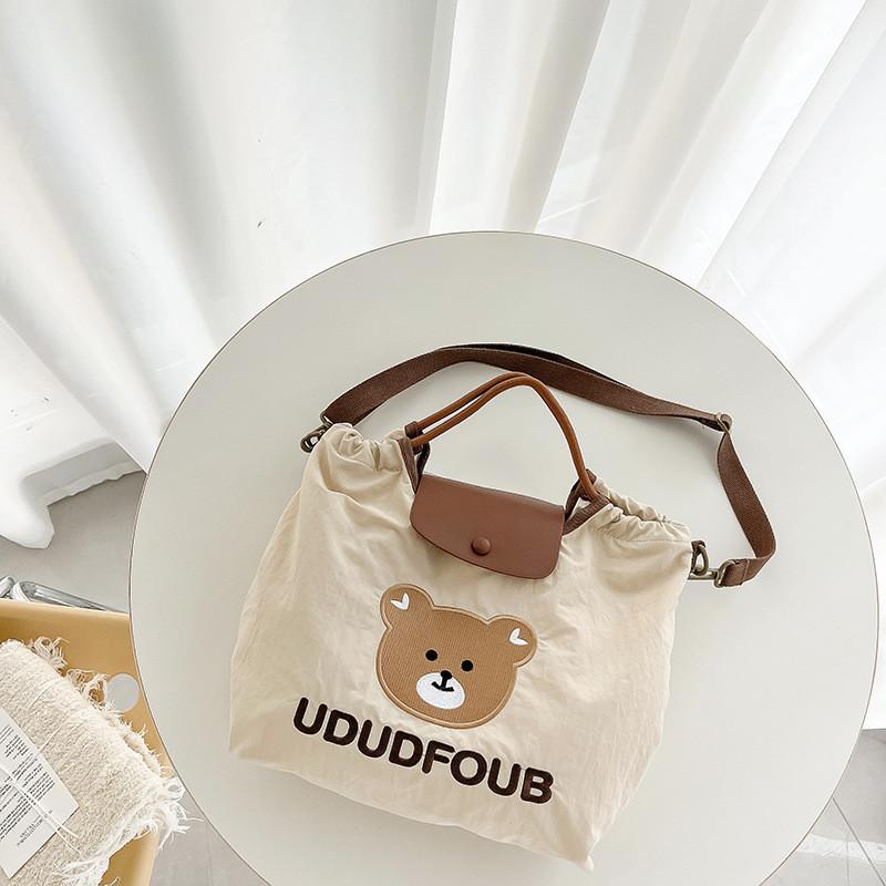 Cute Korean Style Children's Tote Bag Lightweight Canvas Shoulder Bag For Girls