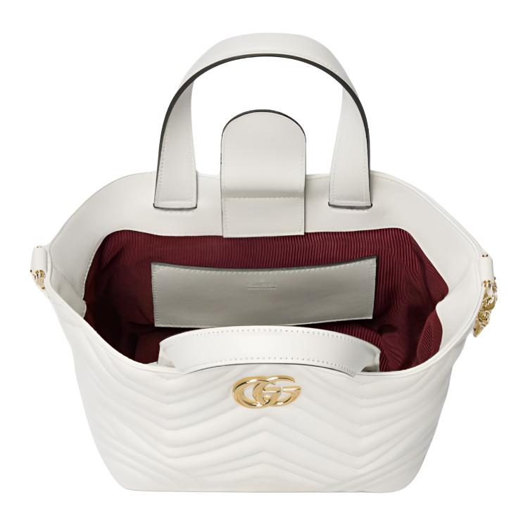 Gucci Betty Iconic Double G Logo Mini Lambskin Tote Bag Women tote bags White 847386-AAFA1-9050