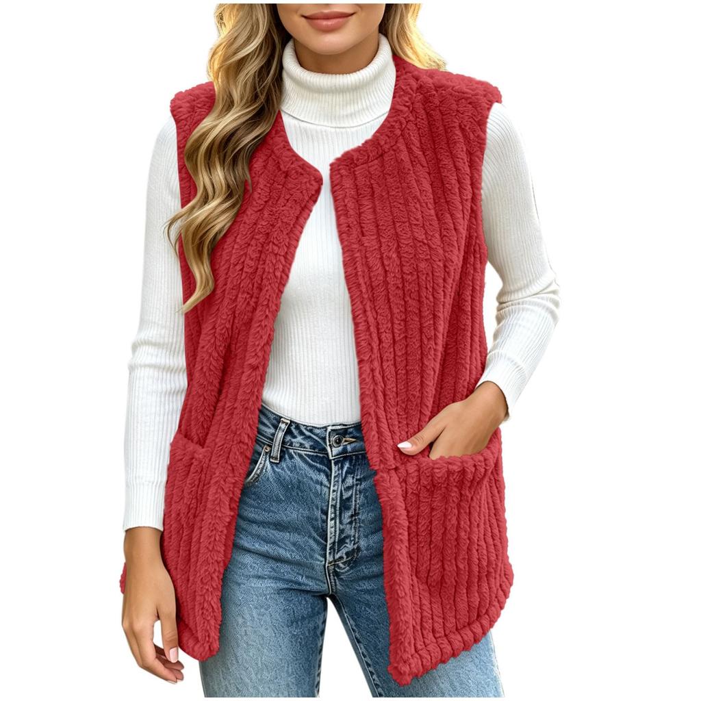 Women's Casual Sleeveless Vest Jacket with Pockets for Everyday Wear