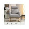 Fauteuil à bascule, Mid Century Modern, tissu peluche, rembourré, assise rembourrée, pour salon et chambre à coucher, gris clair