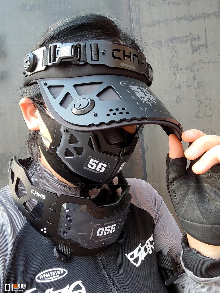 Punk Techwear Style Mechanical Mechs Visor Baseball Cap Man Woman Halloween Cosplay Tactical Hat Headgear