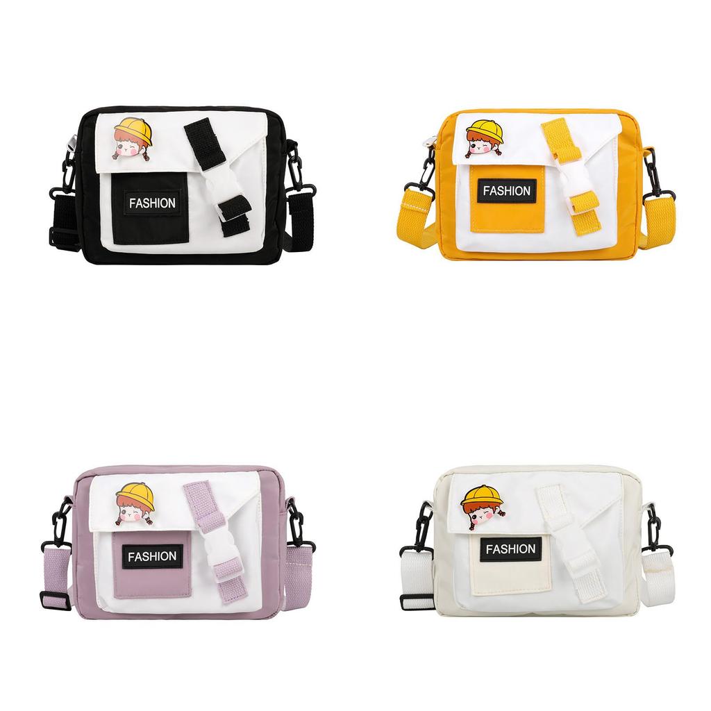 Canvas Bag Women Small Crossbody With Colorblock Pattern For Daily Use