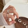 925 Silver Letter Smooth Rings For Women Trendy Simple Ins Open Jewelry Party Gifts
