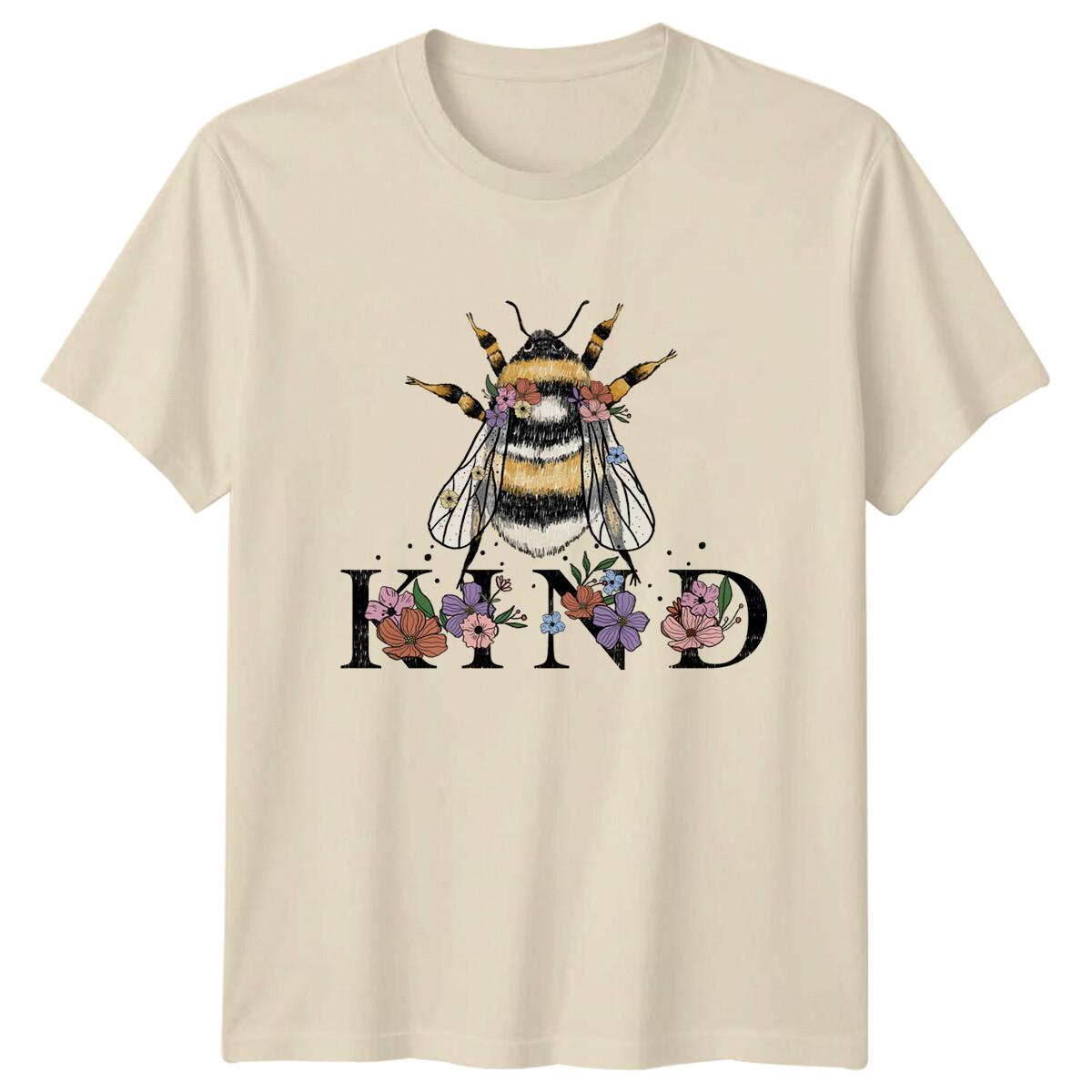Kind Bee T-Shirt, Floral Bee T-Shirt, Nature Bee Lovers XXXL