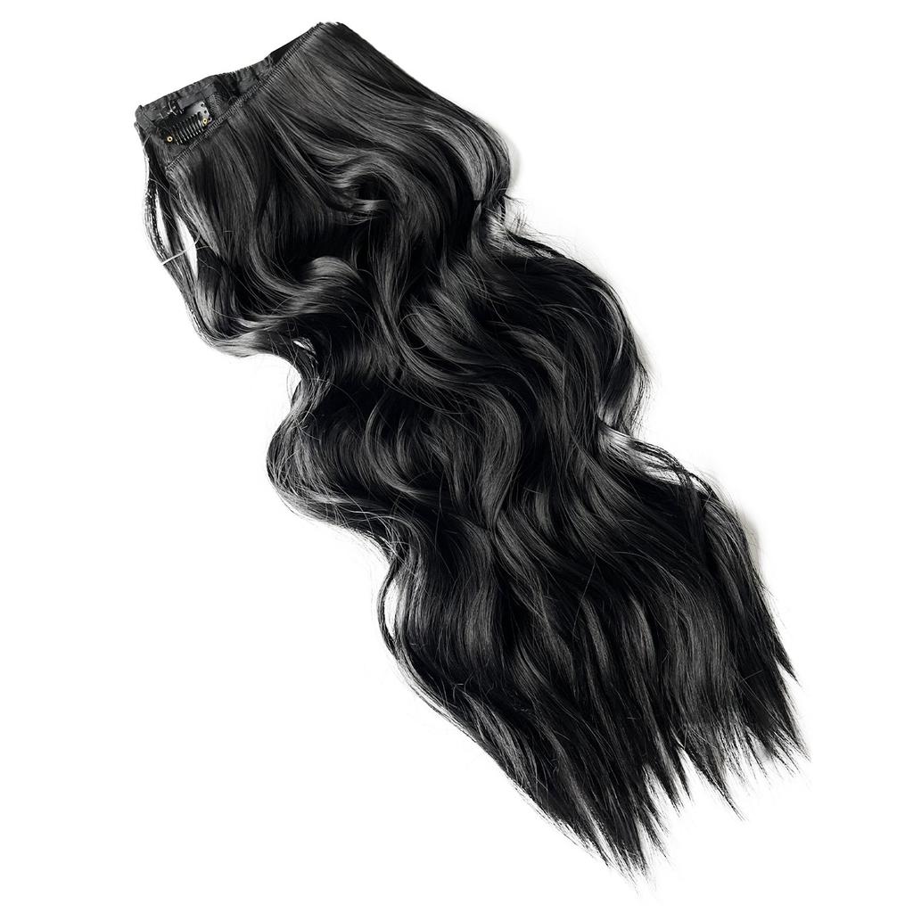 Wig Piece With 4 Clips Hair Fishing Linewave Curling Hair Extension Piece Female Long Curly Hair Long Straight Hair Extension