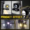 2Pcs Motorcycle Spotlights LED Yellow White Four Mode Strobe 12V Motorcycle Lamp Universal Moto Headlight Spotlights Accessories