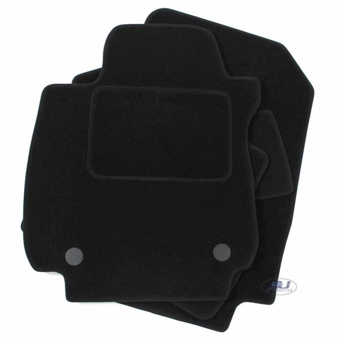 Tapis De Sol Noir Velours - J&amp;J AUTOMOTIVE - Renault Clio 4 - Sur Mesure - Antidérapant - Imperméable