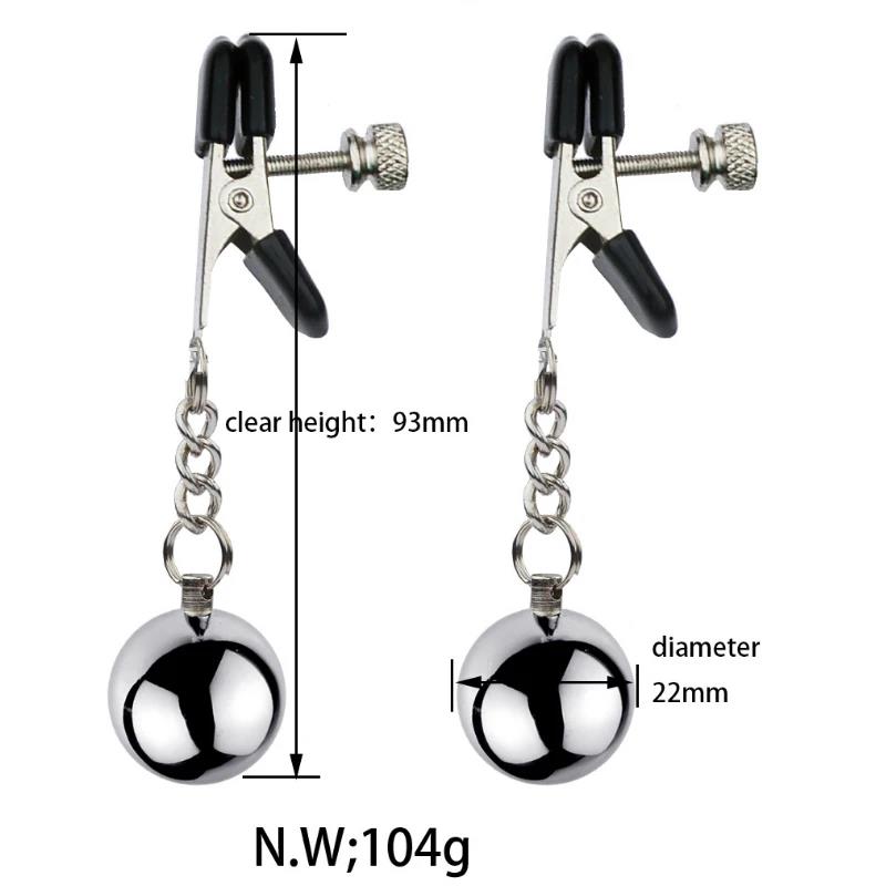 BDSM Bondage Sex Nipple Clamp Stainless Steel Breast Clamp Clips Metal Nipple Shaking Clamps Breast Clip Sex Slaves Sex Shop 18+