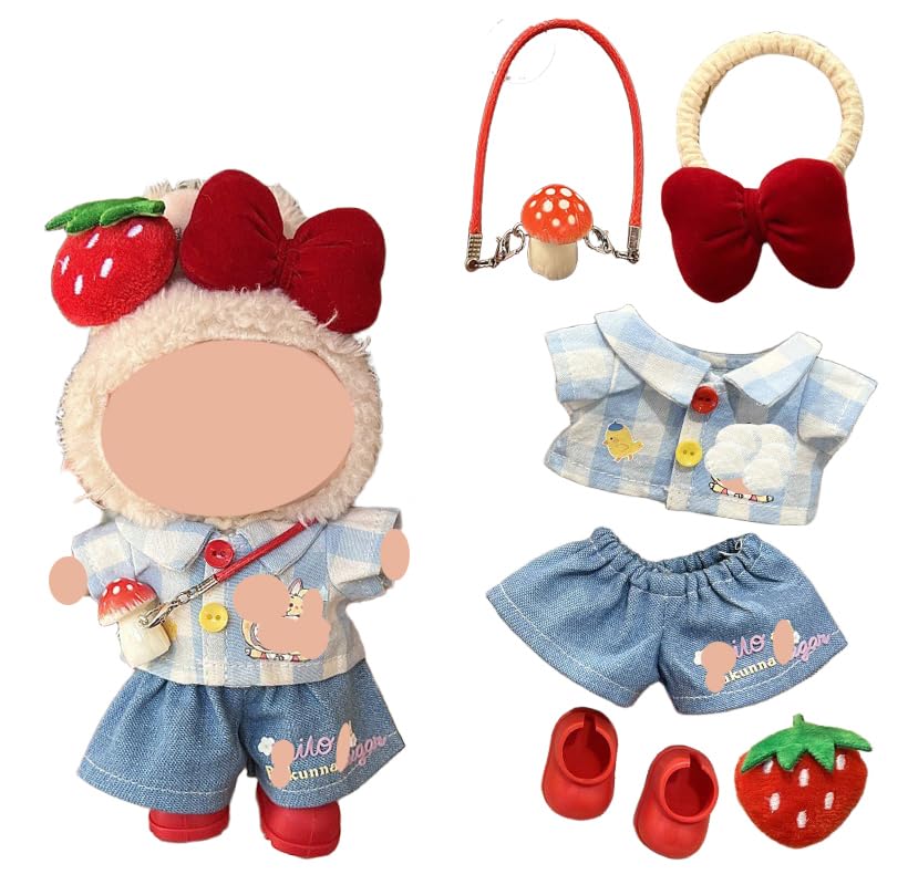 

[HXLGR] 15-17cm Doll Fashion Style Set - 17cm Blanket Doll Clothes, Doll Toy Clothes and Accessories Set of 7 (Doll Not Included Apparel Only) (red5)