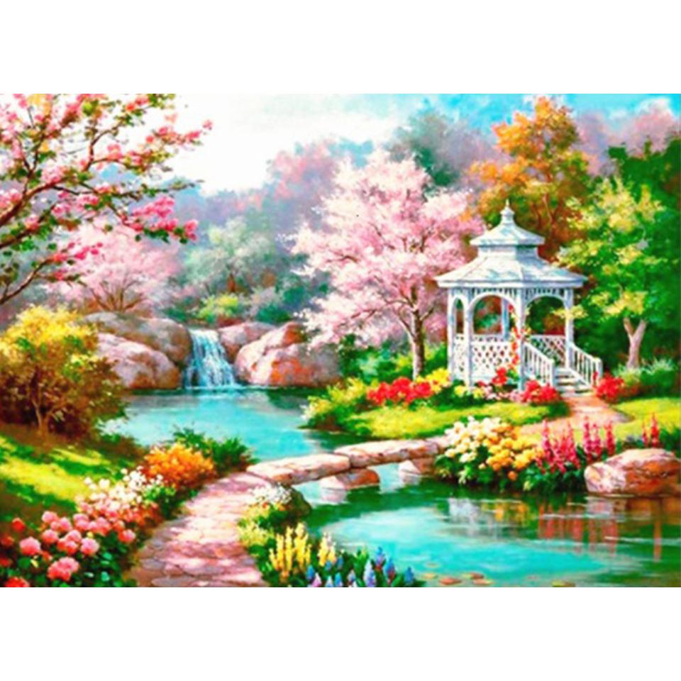 5D DIY Diamond Painting Landscape Full Diamond Embroidery Picture Mosaic Rhinestone Landscape Cross Stitch Kit Home Decoration