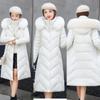 Women Winter Hooded Fur Collar Long Parkas Thick Warm Down Cotton Padded Jacket Women Casual Hoodies Coat Female Outwear