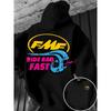 Loose Retro FMF Exhaust Logo Ride Bad Fast Graphic Hoodie Men Off Road Motocross Print Fleece Pullover Street Hooded Sweatshirt