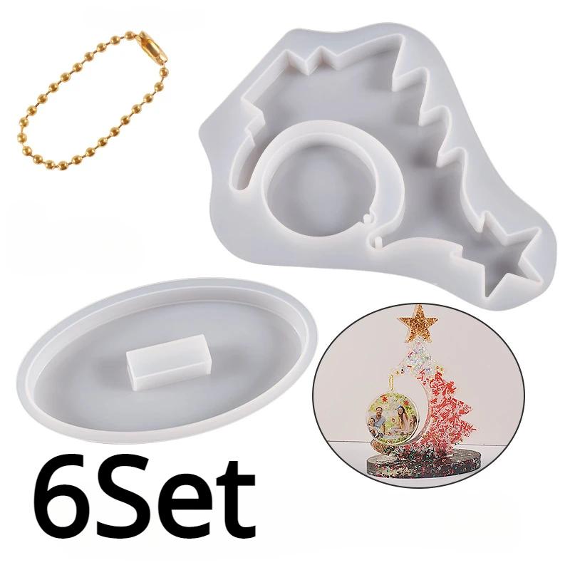 DIY Christmas Tree Photo Frame Silicone Mould Crystal Epoxy Craft Casting Mould Handmade Home Decoration Christmas Resin Moulds
