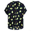 Summer Avocado 3D Printed Men's Casual Loose Tropical Hawaiian Short Sleeved Shirt Button Top