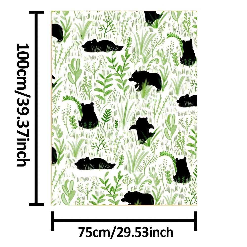 Large Bear Forest Print Jungle Wildlife Blanket Throw Nursery Decor Green Foliage Cute Animal Bedding 150X200Cm