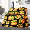 Burger Pattern Multi Purpose Customizable Blanket Customize Your Name Soft Cozy For Sofa Couch Office Bed Picnics All Season Use Modern Suitable For