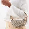 Gucci Ophidia Double G Logo Zipper Closure Canvas And Leather Trim Canvas Bag Handbag Shoulder Bag Women'S Beige And Ebony