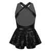 Kinder Mädchen Pailletten Ballett Jazz Modern Tap Kleid Gymnastik Tanz Trikot Tutu Kleid