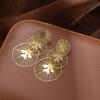 Retro Hollow Round Long Earrings Wind Elegant Gentle Stud Earrings Fashion Light Luxury High-End Earrings Women
