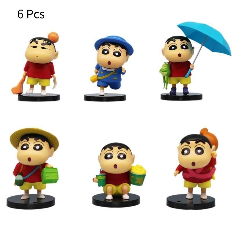 Charming Pvc Crayon Shinchan Figure Set Delightful Cartoon Anime Desk Ornaments