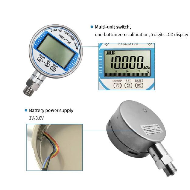 Digital Pressure Gauge Wireless bar mpa psi Air Liquid Fuel Oil Water LCD display Digital Pressure Manometer Low Pressure Gauge