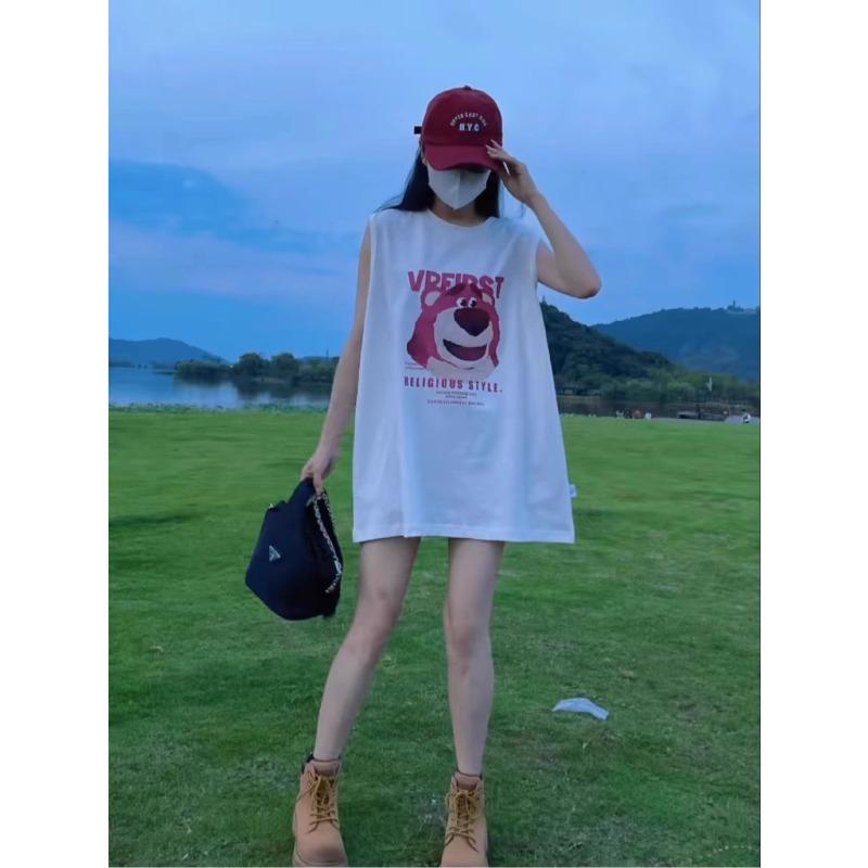 Women's Mid-length T-shirt Summer Student Pajamas Top I Small Vest Home Nightdress