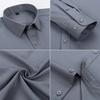 New Men's Shirts Long Sleeve Dress Shirts For Men Slim Fit Social Business Blouse White Blue Office Shirt Men Clothing