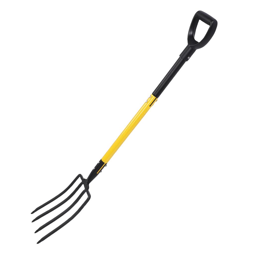 46 Inch Pitch Fork Y Grip Versatile 4 Tines Garden Spading Fork for Gardening Digging Composting Spading