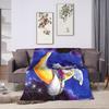 Kawaii Diddl Flannel Blanket  Warm Soft Throw Blanket for Home Decor Travel Office Aesthetic Bedspread Sofa Bed Cover