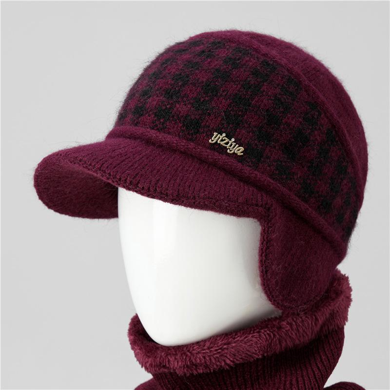 Hat Women's Autumn and Winter Fleece Thick Warm Ear Protector Wool Hat Cold-proof Cotton Hat