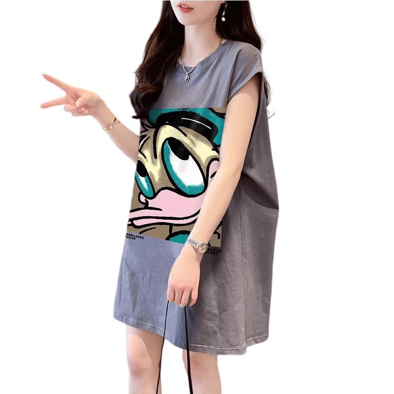 La Chapelle Women s Casual Cartoon Print Sleeveless Top XL